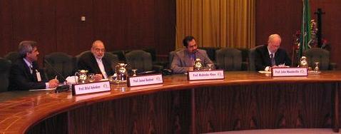 Some Foreign scholars who participated: From left, Dr. Bilal Aybakan (Turkey),  Dr. Jamal Badawi (Canada), Dr. Muqtedar Khan (USA) and Dr. Joe Mandaville (USA).